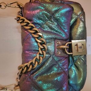 Iridescent Quilted Chain Bag